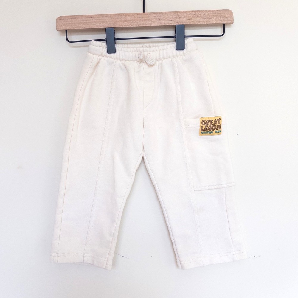 Zara Sweatpants Cream Great League Cargo Jogger Pants Kids Size 3 Years